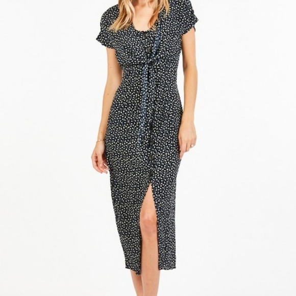 Spring button front short sleeve midi dress - Picture 6 of 6